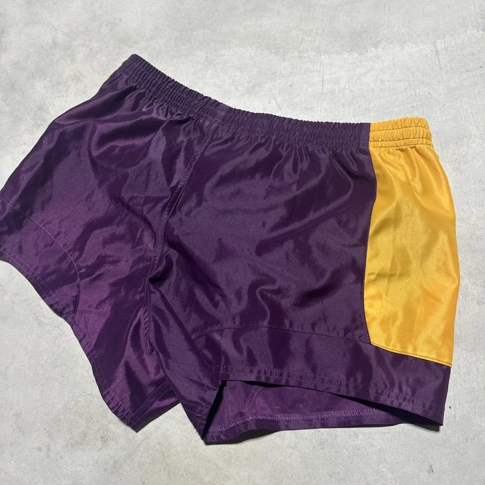 VTG 2004 ISC MEN'S RUGBY LEAGUE BRISBANE BRONCOS SHARKS SHORTS PANTALONES SZ L
